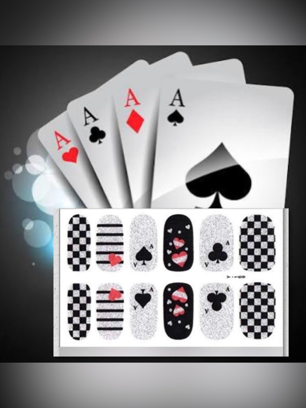 $2 Poker Card Nail Sticker wraps $2 WITH ANY $10 ORDER OR MORE